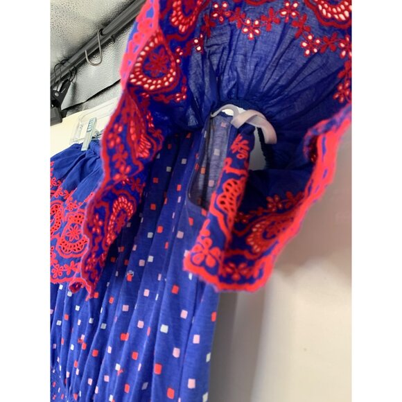 Lilly Pulitzer Kalama Off Shoulder Smock Dress Blue S RDD10673 Resort Vacay - Picture 9 of 10